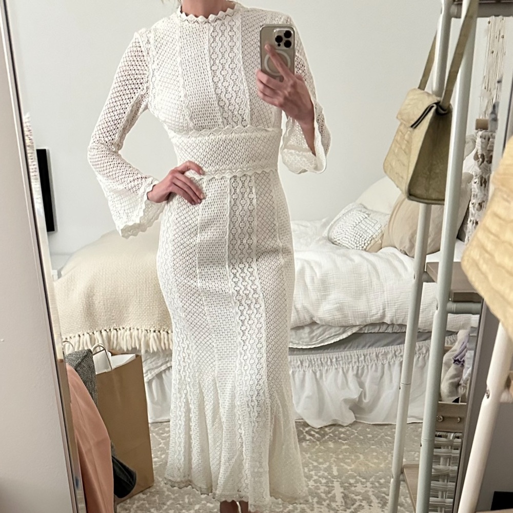 Reiss White Open Back Gown - Size US 4